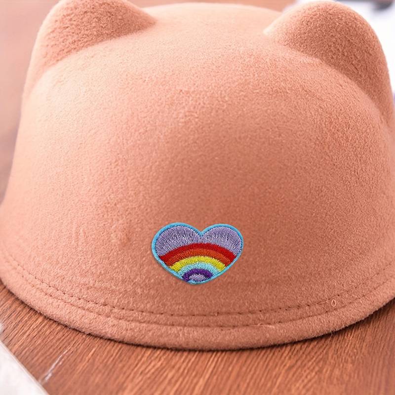 4pcs Cute Rainbow Heart Embroidery Iron On Patches, Applique Embroidered  Badge Patches, Sewing Supplies Garment Accessories Patches, For Hats Bags  T-s